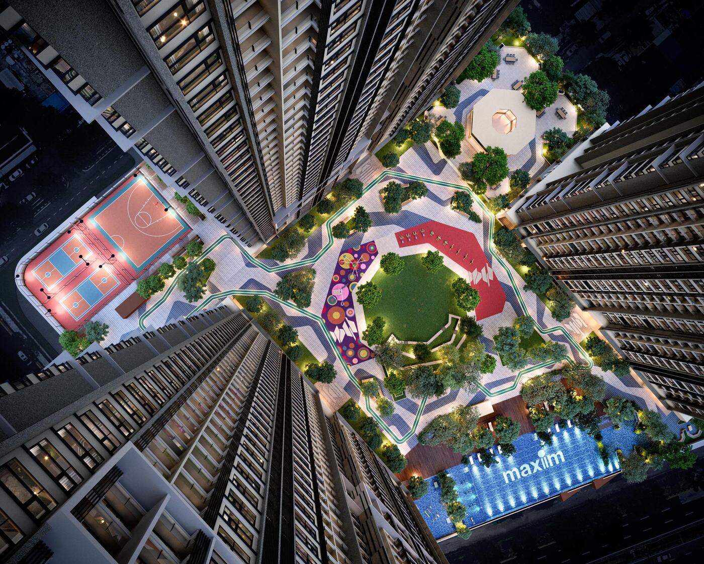 Central facilities deck aerial view