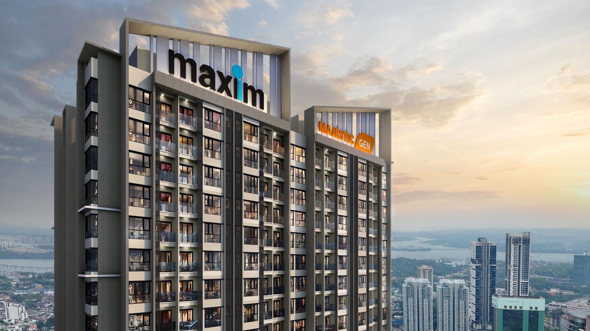 Maxim The Address rooftop crown at dusk